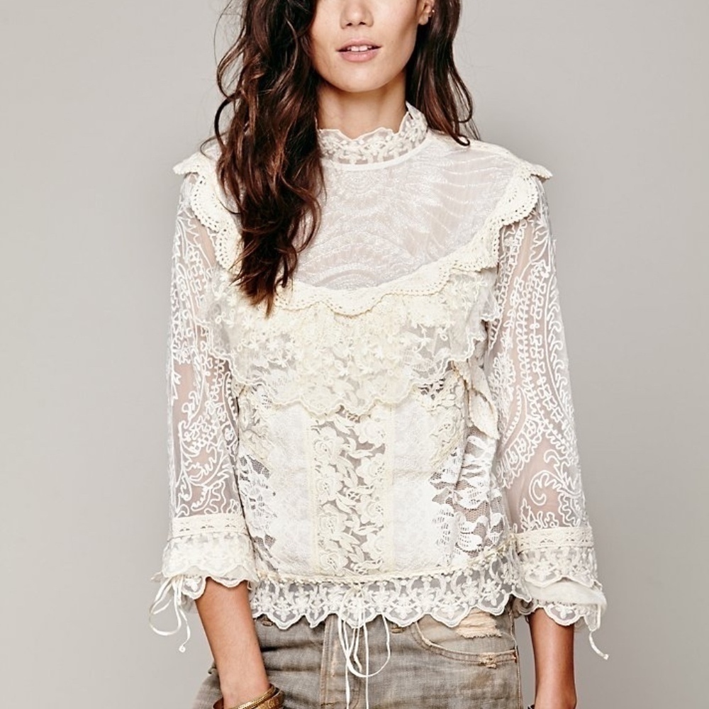 FP New Romantics High Neck Victorian Top